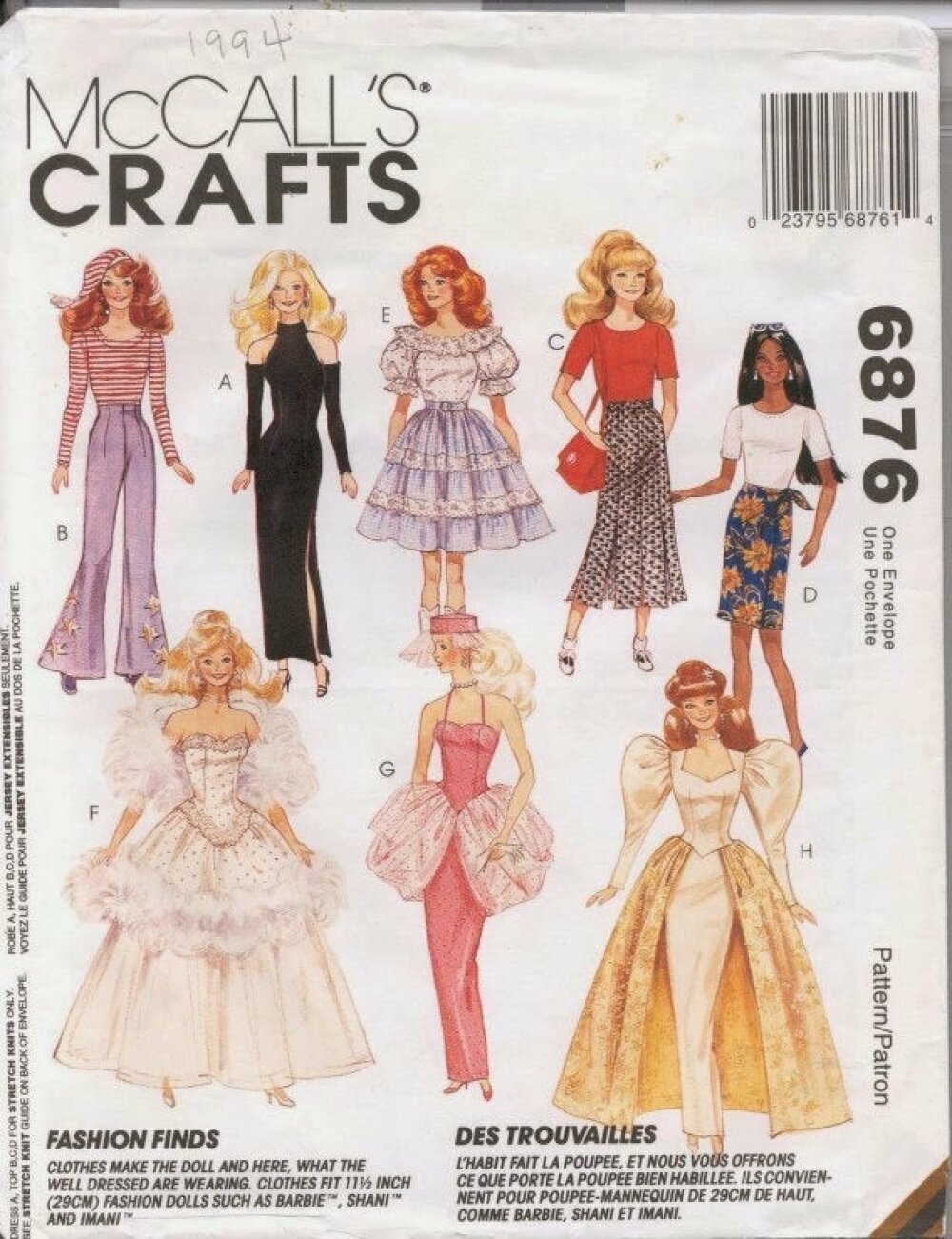 Magazine vintage.modèles vêtements barbie de couture-coupe.pattern  anglais,patron français,format pd - Un grand marché