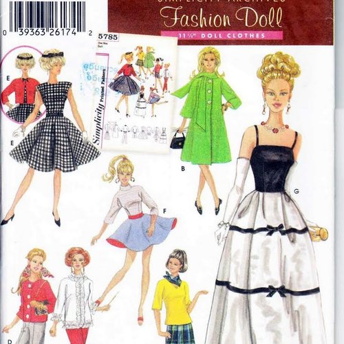 Magazine vintage.modèles vêtements barbie de couture-coupe.pattern  anglais,patron français,format pd - Un grand marché