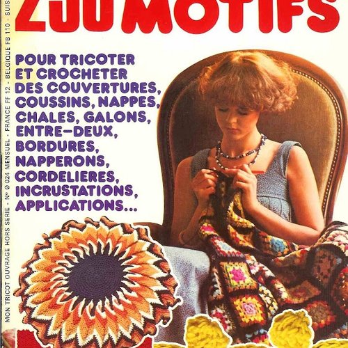Vintage ans 70.grande magazine pour tricot,crochet motifs ,format pdf