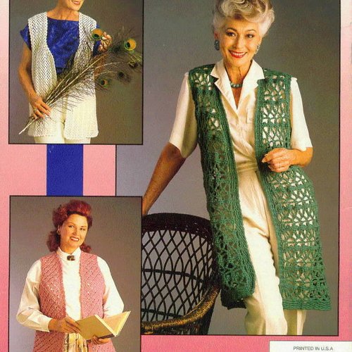 Magazine vintage ans 80.vintage en pdf. modèles gilets au crochet .patterns, tutoriels anglais  + légende symbole anglaise française