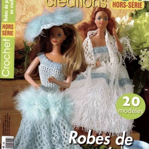 Magazine pour crochet format pdf,modèles chic robes,accessoire  pour poupée barbie