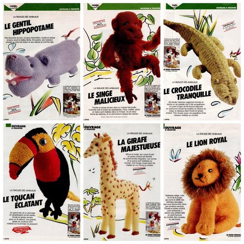 Vintage petite livre en format pdf.parade animaux en tricot .patrons avec tutoriels en français