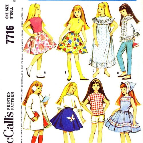 Magazine mccalls grafts ,vintage en format pdf modèles vêtements barbie,  patron de couture-coupe,tutoriels anglais,pdf