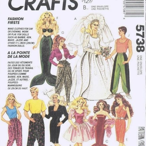 Magazine mccalls grafts ,vintage en format pdf modèles vêtements barbie,  patron de couture-coupe,tutoriels français,anglais,pdf anglais