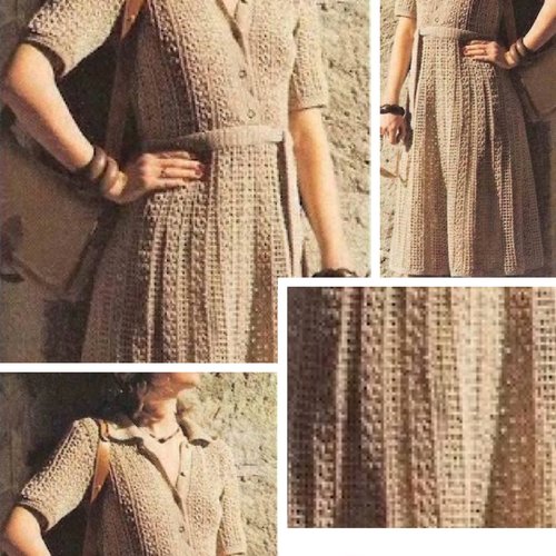 Vintage .modèle chic robe,dentelle au crochet pour femme.patron -tutoriels en français format pdf