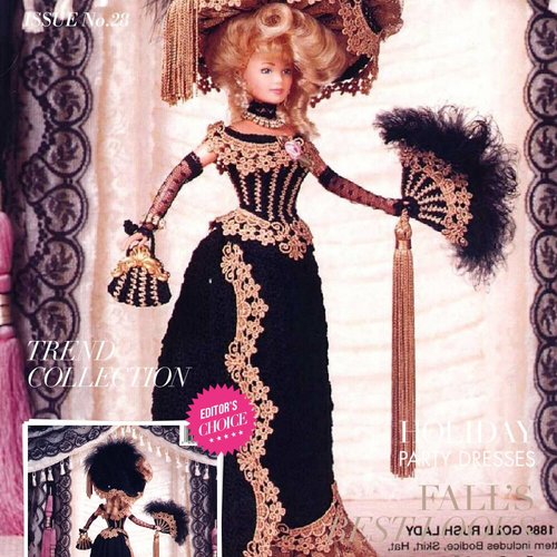 Modèles chic robe et accessoires dentelle au crochet pour poupée barbie.pattern- tutoriels en anglais format pdf