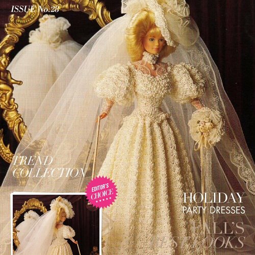 Modèles robe et accessoires dentelle chic au crochet pour poupée barbie.pattern- tutoriels en anglais format pdf