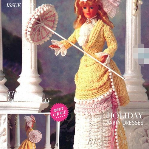 Modèles chic robe et accessoires dentelle chic au crochet pour poupée barbie pattern tutoriels anglaise en format pdf