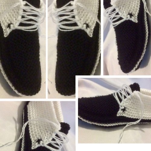 Modèle chaussons bottines en tricot pour adulte .patron,master classe en photos étape par étape avec tutoriels français en format pdf