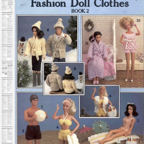 Magazine vintage anglais,modèles robes et accessoires au crochet pour barbie.pattern,tutoriels,pdf anglais.