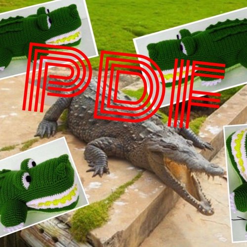 Amigurumi,peluche crocodile au crochet.pattern avec tutoriels anglais format pdf