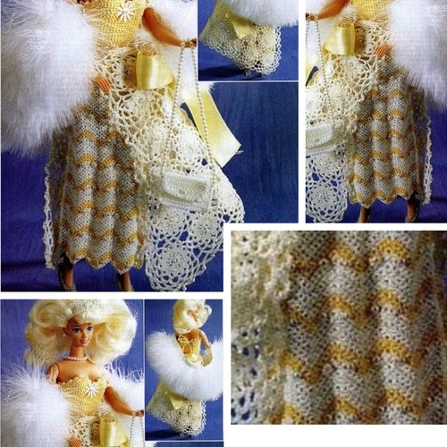 Modèles robe et accessoires pour barbie,dentelle au crochet.pattern tutoriels français en format pdf