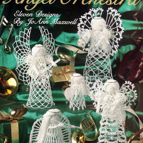 Magazine  vintage en pdf. modèles angel orchestra au crochet .patterns, tutoriels anglais  + légende symbole anglaise française