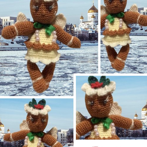 Amigurumi,modèle petite poupée galette de noël au crochet .pattern,tutoriels en anglais format pdf