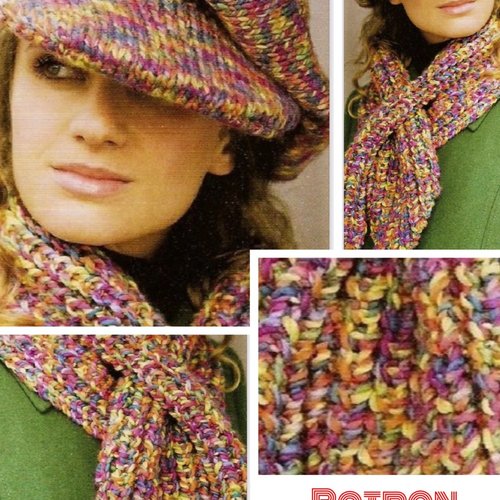 Modèles casquette et écharpe,cache col en tricot pour femme