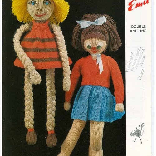 Magazine emu vintage,modèles poupées doudou en tricot.patterns avec tutoriels anglais,pdf anglais