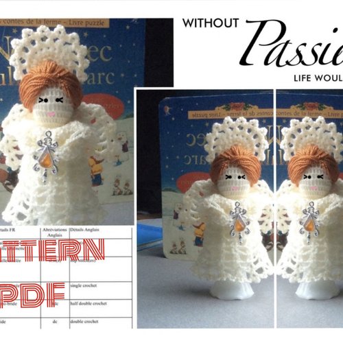 Amigurumi,modèle petite poupée angel pour chance, (dans voiture,pochette) crochet .pattern,tutoriels en anglais format pdf