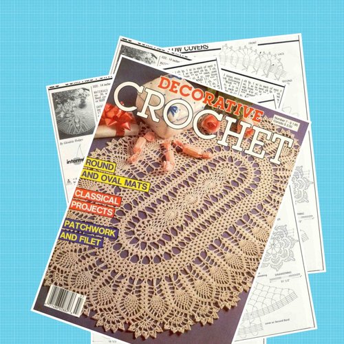 Magazine décorative crochet,vintage pdf. modèles avec motifs au crochet  .patterns avec tutoriels en anglais format pdf