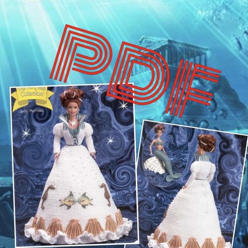 Modèles robe et accessoires mariage dentelle au crochet pour barbie.pattern tutoriels anglais en format pdf