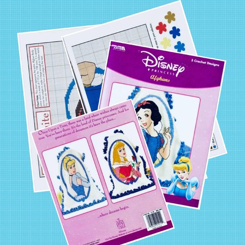 Magazine vintage pdf. modèles couverture pour enfant imitation princesses disney au crochet tutoriels  anglais  format pdf