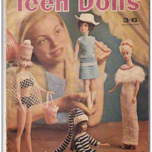 Magazine enid gilchrist's teen dolls vintage années 60, modèles pour poupée barbie..patterns,tutoriel fabrication en anglais format pdf