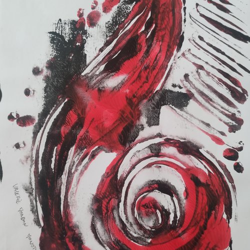 Estampe "spirale de vie" (monotype)