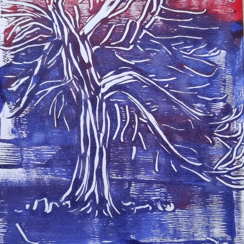 Estampe "l'arbre de quenouille" (monotype)
