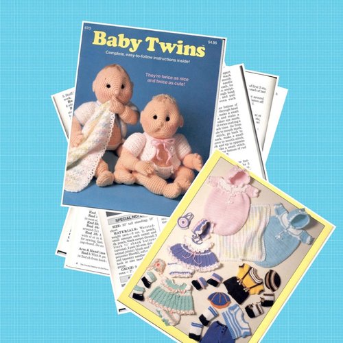 Magasin vintage.modèles poupée bébé et ses vêtements au crochet.patterns,tutoriels anglais en format pdf