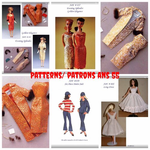 Petite livre vintage couture ,3 modelés vêtements poupée barbie en couture  .pattern,tutoriels vintage anglais ans 50-60 ,format pdf - Un grand marché