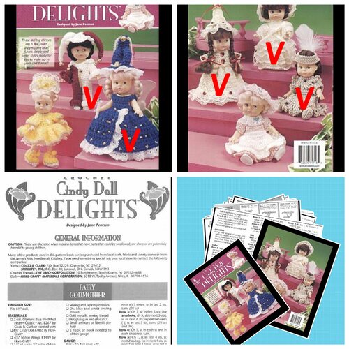 Magazine vintage anglais,5 modèles robe et accessoires chic au crochet pour petite poupée .pattern,tutoriels,pdf anglais.
