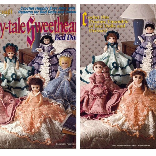 Magazine vintage en format pdf.5 modèles et accessoires pour petite poupée au crochet.patterns tutoriels anglais en pdf