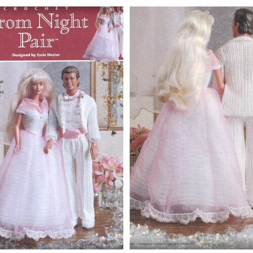 Magazine vintage pdf. modèles vêtements pour poupée barbie au crochet .patterns,tutoriels anglaise + légende symbole anglaise française