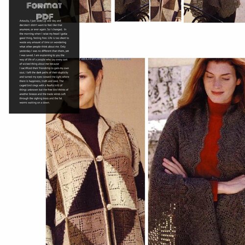 Offre spéciale : vintage petite livre -patrones,pattern  en pdf,2 modèles en tricot  pour femme,patterns  tutoriels en anglais