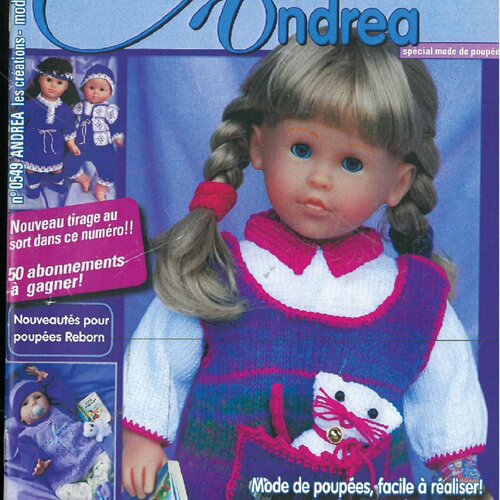 Magazine vintage andrea français ,format pdf.modèles vêtements  pour poupée tutoriels ,patrons en français.