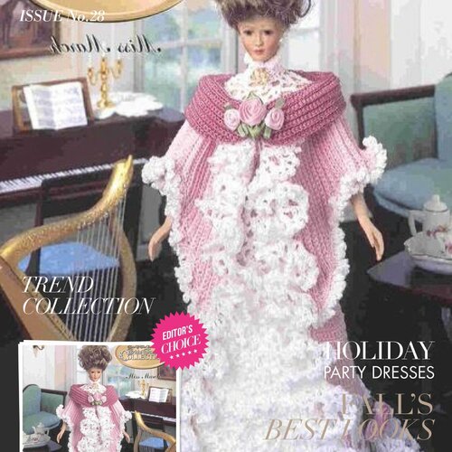 Modèles robe et accessoires mariage ,dentelle au crochet pour barbie.pattern tutoriels anglais en format pdf