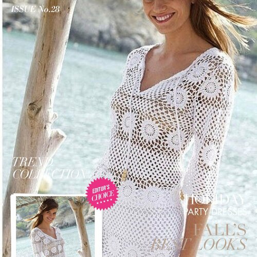 Modele Robe Tunique Crochet Coton Blanc Schemas Diagrammes Avec Explication Design Technique En Format Pdf Un Grand Marche