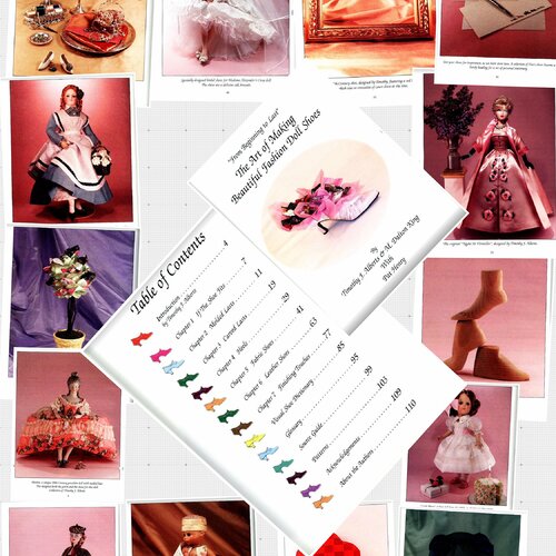 Grande magazine vintage ,modèles couture ,fabrication chaussures pour poupée barbie.patterns ,explication en anglais format pdf.