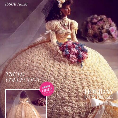 Modèles robe et accessoires mariage ,dentelle au crochet pour barbie.pattern tutoriels anglais en format pdf