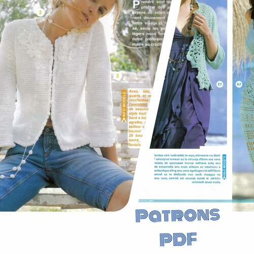 Vintage petite livre -patrones en pdf. 3 modèles pour femme et fille au crochet.tutoriels en français format pdf