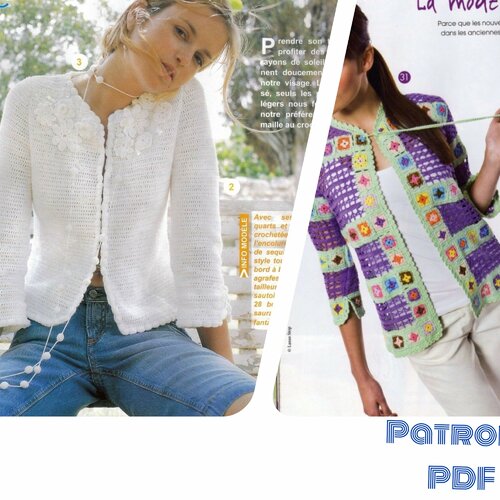 Vintage petite livre -patrones en pdf. 4 modèles pour femme et fille au crochet.tutoriels en français format pdf