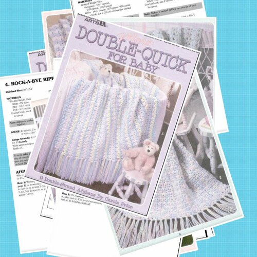 Magazine vintage,modèles couvertures au crochet pour bébé.patterns,tutoriels anglais,pdf  + légende symbole anglaise française