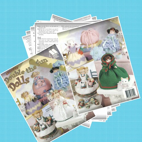 Magazine vintage anglais,6 modèles robe et accessoires chic au crochet pour bébé barbie.pattern,tutoriels,pdf anglais.