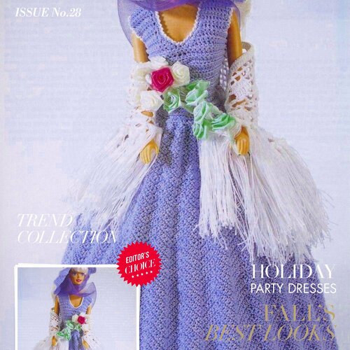 Modèles chic robe et accessoires ,dentelle au crochet pour barbie.pattern tutoriels français en format pdf