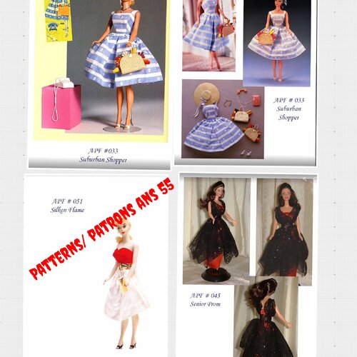 Petite livre vintage couture ,3 modelés vêtements poupée barbie en couture .pattern,tutoriels vintage anglais ans 50-60 ,format pdf