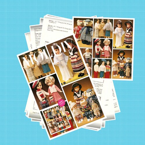 Livre vintage anglais ans 70,livre de tricot, crochet ,modèles (28)vêtements pour poupée .pattern,tutoriels anglaise en format pdf