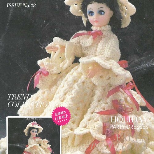 Modèle robe chic,robe et accessoires au crochet pour petite poupée .pattern, tutoriels anglais en format pdf