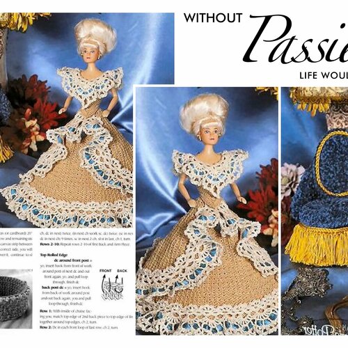 Modèles chic robe et petites meubles , dentelle au crochet pour poupée barbie.pattern- tutoriels en anglais format pdf