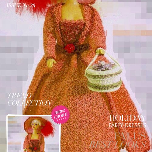 Modèles chic robe et accessoires ,dentelle au crochet pour barbie.pattern tutoriels français en format pdf