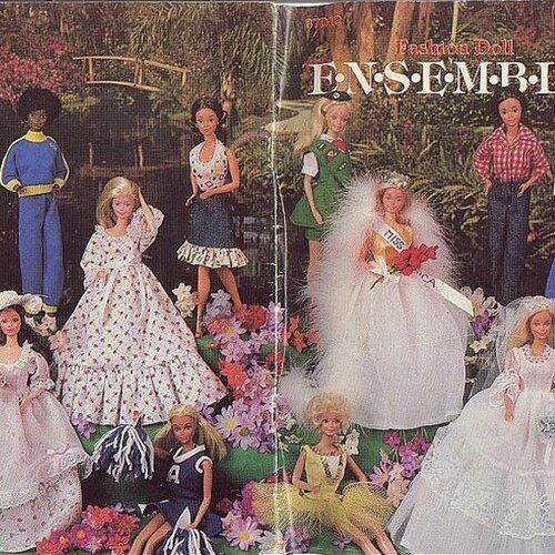 Magazine vintage ans 80,modèles couture pour poupée barbie.patterns ,explication en anglais format pdf.
