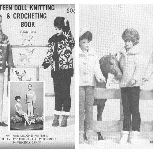 Magazine vintage ans 60 en format pdf,modèles vêtements en tricot pour  poupée barbie.patterns,tutoriels en anglais format pdf